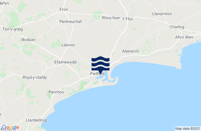 Karte der Gezeiten Pwllheli, United Kingdom
