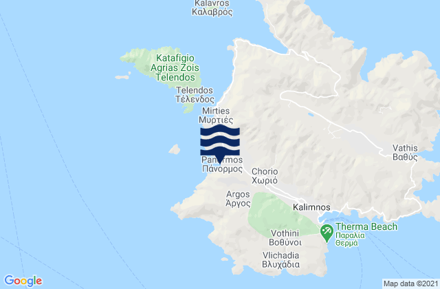 Karte der Gezeiten Pánormos, Greece