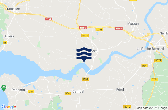 Karte der Gezeiten Péaule, France
