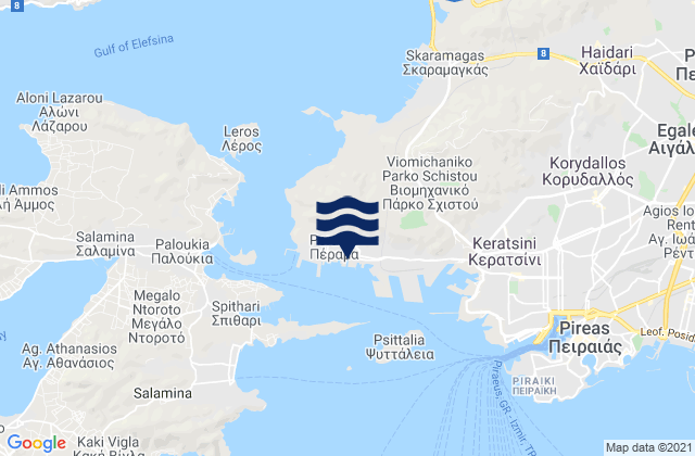 Karte der Gezeiten Pérama, Greece