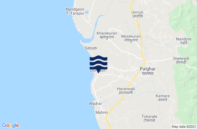 Karte der Gezeiten Pālghar, India
