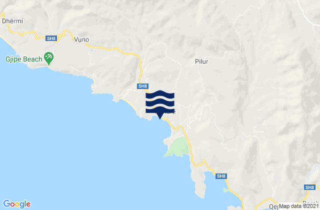 Karte der Gezeiten Qarku i Vlorës, Albania