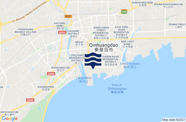 Karte der Gezeiten Qinhuangdao, China