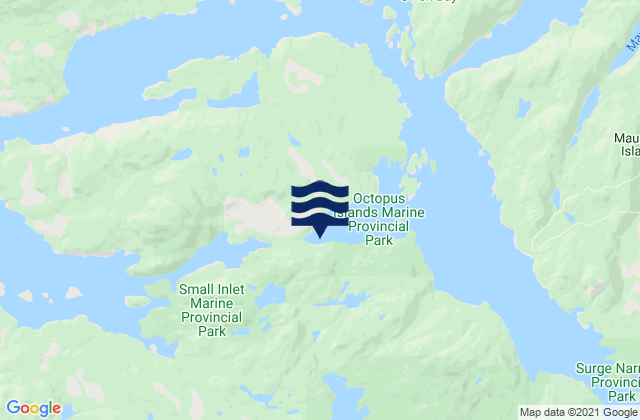 Karte der Gezeiten Quadra Island, Canada