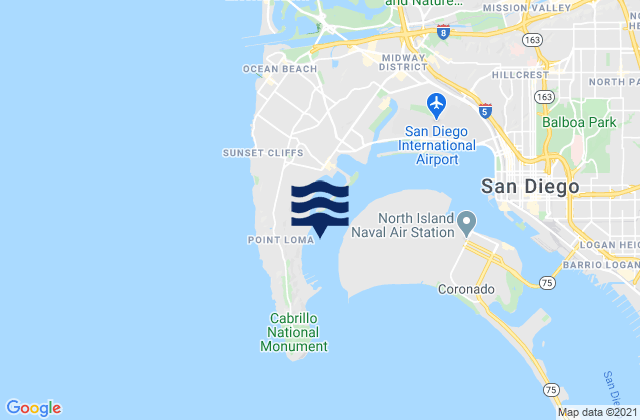 Karte der Gezeiten Quarantine Station La Playa, United States
