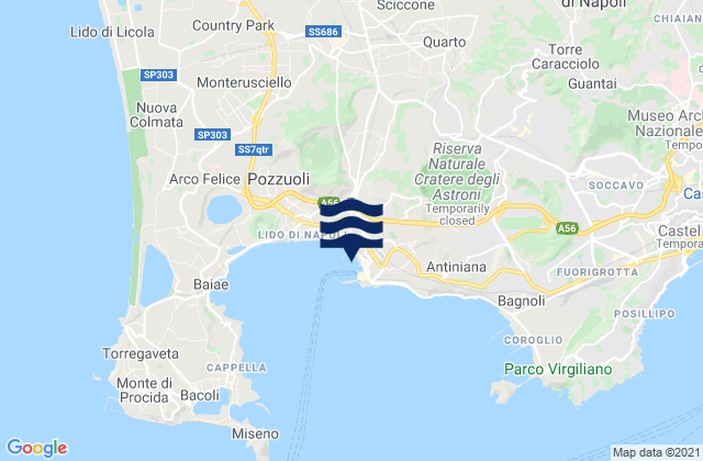 Karte der Gezeiten Quarto, Italy