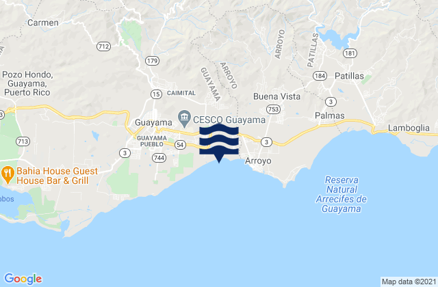 Karte der Gezeiten Quebrada Arriba Barrio, Puerto Rico