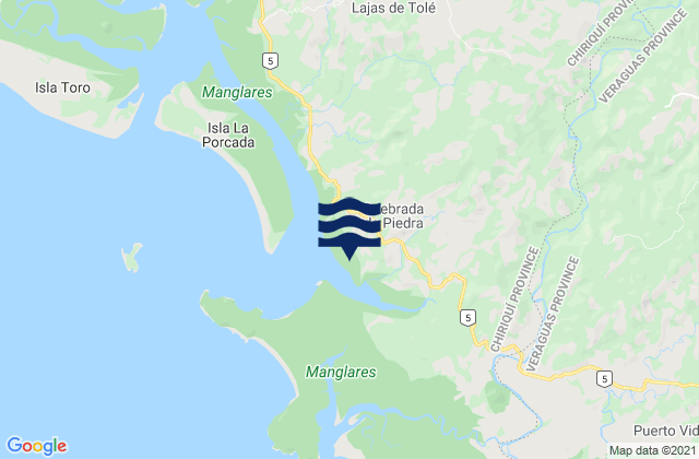 Karte der Gezeiten Quebrada de Piedra, Panama