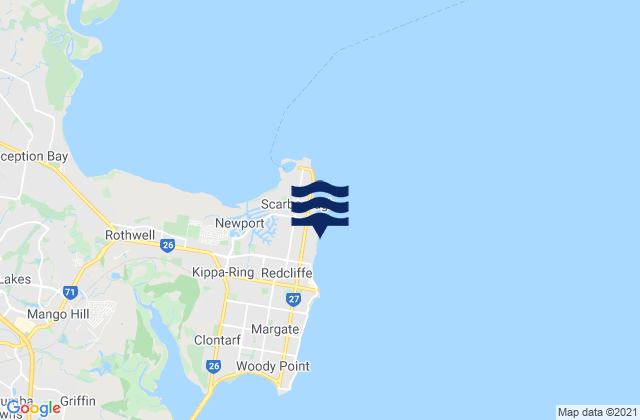 Karte der Gezeiten Queens Beach, Australia