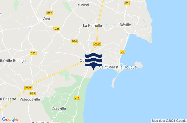 Karte der Gezeiten Quettehou, France