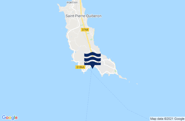 Karte der Gezeiten Quiberon, France