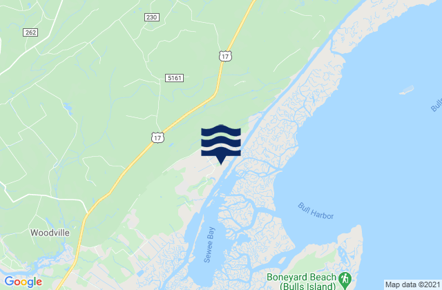 Karte der Gezeiten Quinby Creek Bridge (East Branch), United States