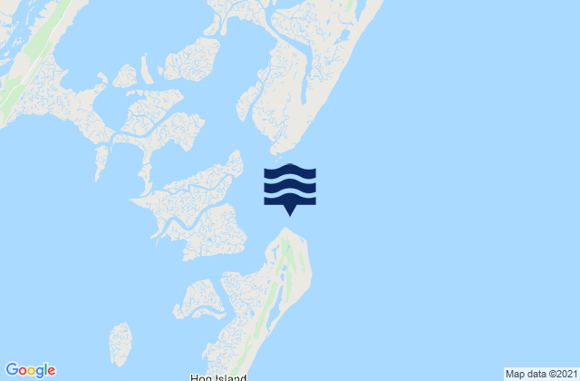 Karte der Gezeiten Quinby Inlet entrance, United States