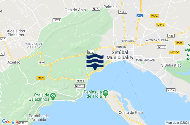 Karte der Gezeiten Quinta do Anjo, Portugal