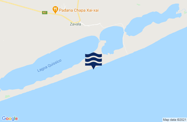 Karte der Gezeiten Quissico, Mozambique