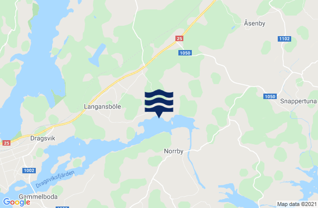 Karte der Gezeiten Raaseporin, Finland