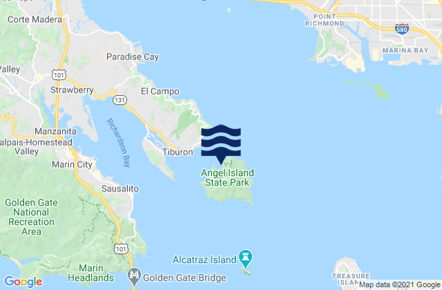 Karte der Gezeiten Raccoon Strait off Hospital Cove, United States