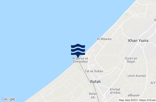 Karte der Gezeiten Rafah, Palestinian Territory