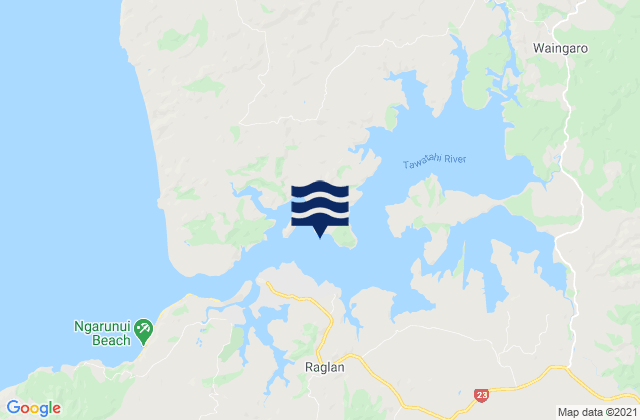 Karte der Gezeiten Raglan Harbour (Whaingaroa), New Zealand