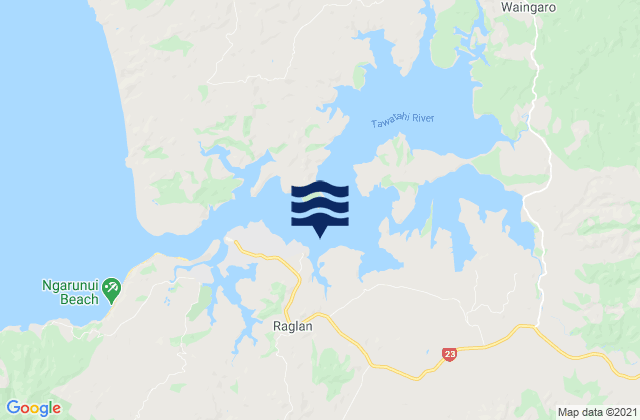 Karte der Gezeiten Raglan Harbour, New Zealand