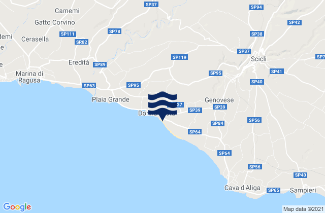 Karte der Gezeiten Ragusa, Italy