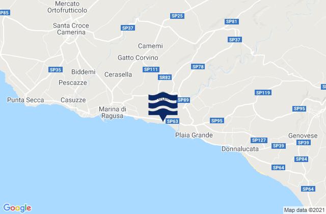 Karte der Gezeiten Ragusa, Italy