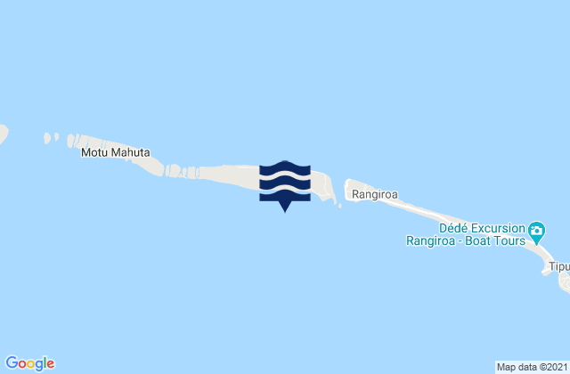 Karte der Gezeiten Rahiroa (Rangiroa) Island, French Polynesia
