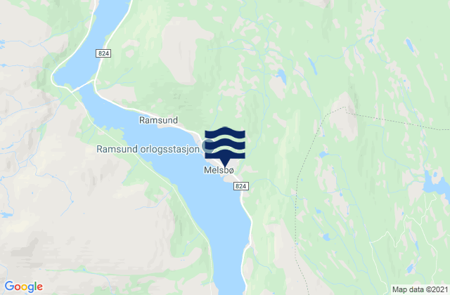 Karte der Gezeiten Ramsund, Norway
