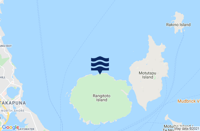 Karte der Gezeiten Rangitoto Island, New Zealand