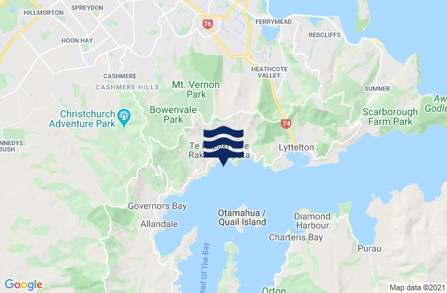 Karte der Gezeiten Rapaki Bay, New Zealand