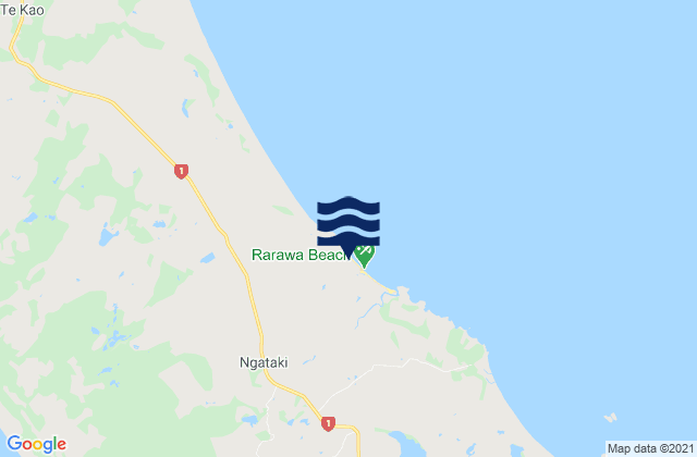 Karte der Gezeiten Rarawa Beach, New Zealand