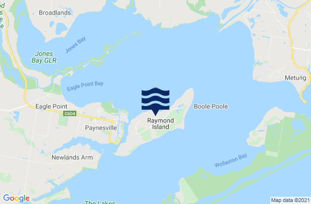 Karte der Gezeiten Raymond Island, Australia