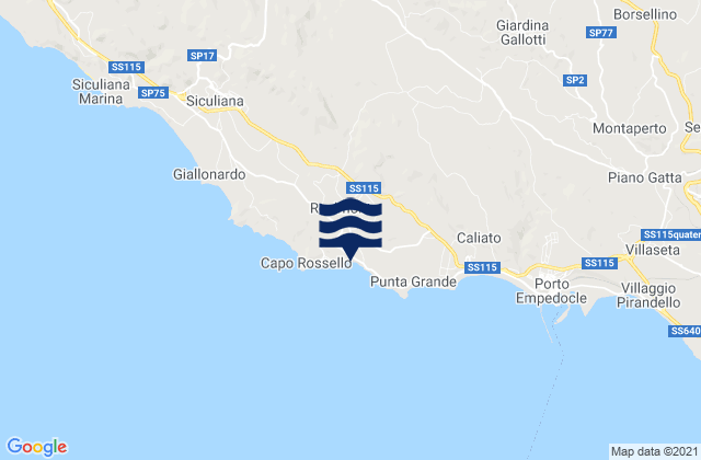Karte der Gezeiten Realmonte, Italy