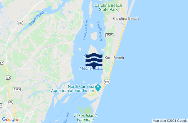 Karte der Gezeiten Reaves Point Channel, United States