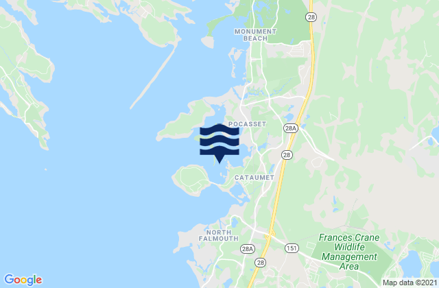 Karte der Gezeiten Red Brook Harbor, United States