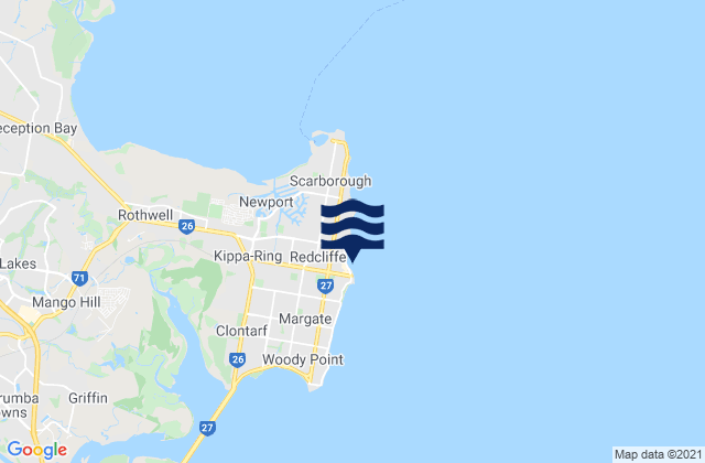 Karte der Gezeiten Redcliffe Beach, Australia