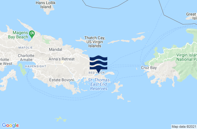 Karte der Gezeiten Redhook Bay St. Thomas Island, U.S. Virgin Islands