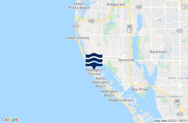 Karte der Gezeiten Redington Shores, United States