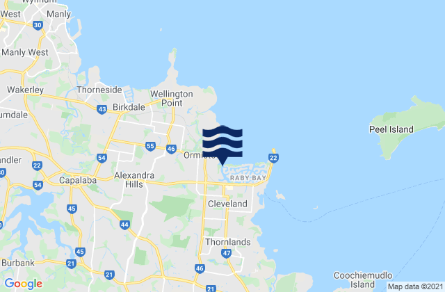 Karte der Gezeiten Redland, Australia