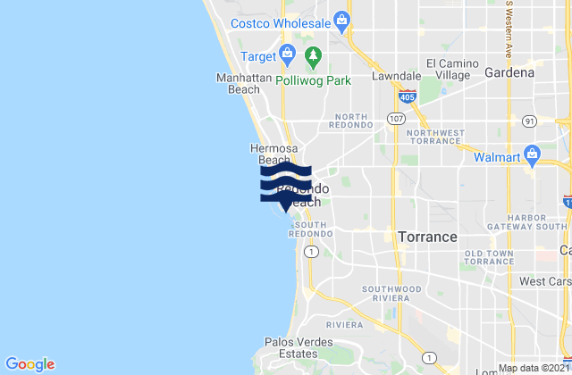 Karte der Gezeiten Redondo Beach, United States