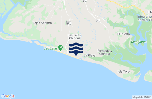 Karte der Gezeiten Remedios, Panama