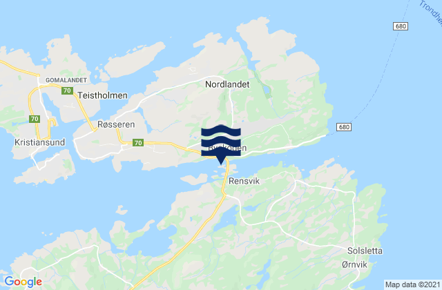 Karte der Gezeiten Rensvik, Norway