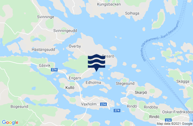 Karte der Gezeiten Resarö, Sweden
