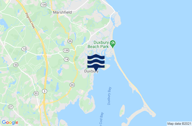 Karte der Gezeiten Residents Beach Duxbury, United States