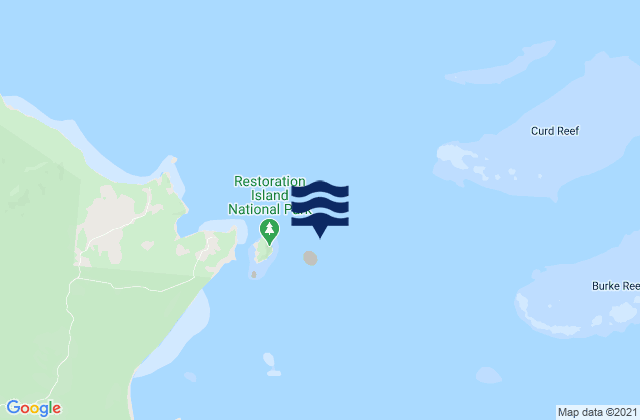 Karte der Gezeiten Restoration Island, Australia