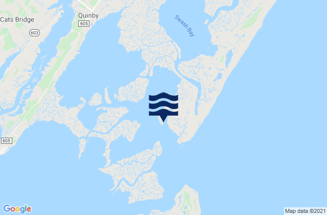 Karte der Gezeiten Revel Creek (Revel Island), United States
