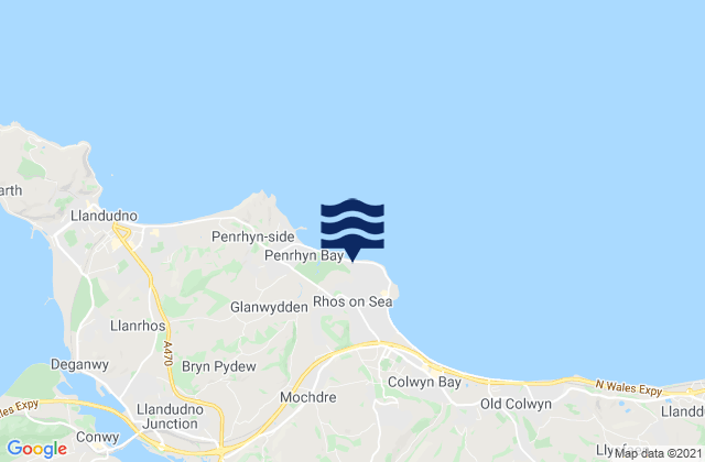 Karte der Gezeiten Rhos-on-Sea, United Kingdom