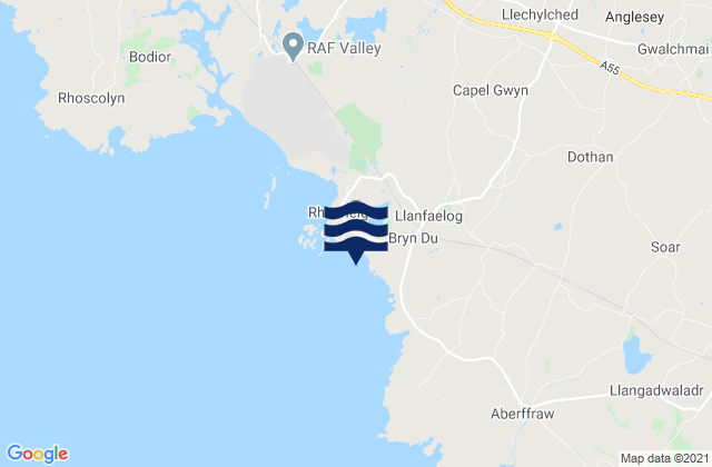 Karte der Gezeiten Rhosneigr Beach, United Kingdom
