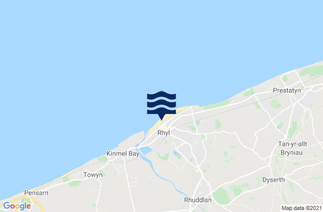 Karte der Gezeiten Rhyl Beach, United Kingdom