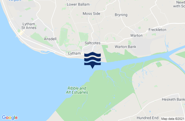 Karte der Gezeiten Ribble River Entrance, United Kingdom